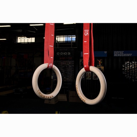 Купить Кольца гимнастические 32 мм красные стропы в Ковдоре 