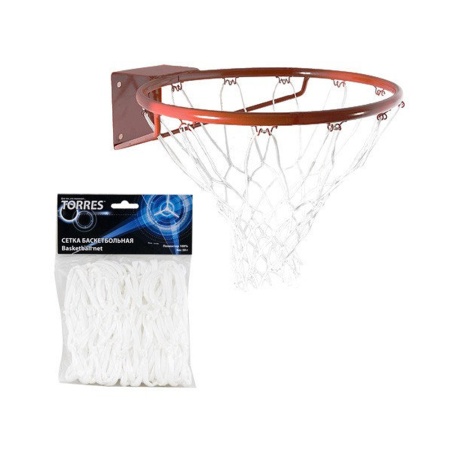 Купить Сетка баскетбольная Torres, нить 4 мм, белая в Ковдоре 