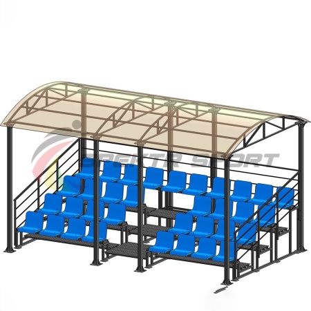 Купить Трибуна для зрителей 4 ряда на 34 места с навесом и перилами в Ковдоре 